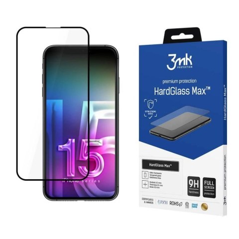 Szkło 9H 3mk HardGlass Max™ na iPhone 15 Plus 3mk Protection
