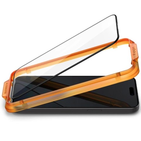 Szkło hartowane Spigen ALM Glass FC na iPhone 15 - czarne 2 szt. Spigen