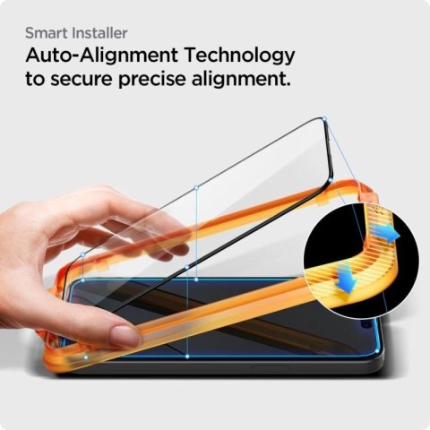 Szkło hartowane Spigen ALM Glass FC na iPhone 15 - czarne 2 szt. Spigen
