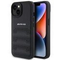 Etui AMG Leather Debossed Lines do iPhone 15 Plus - czarne Mercedes