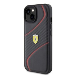 Etui Ferrari Twist Metal Logo do iPhone 15 - czarne Ferrari