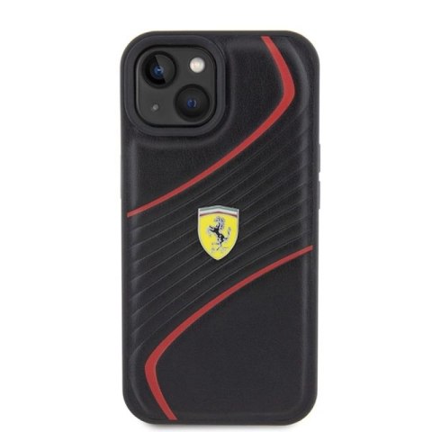 Etui Ferrari Twist Metal Logo do iPhone 15 - czarne Ferrari