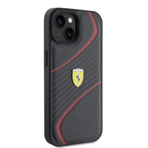 Etui Ferrari Twist Metal Logo do iPhone 15 - czarne Ferrari