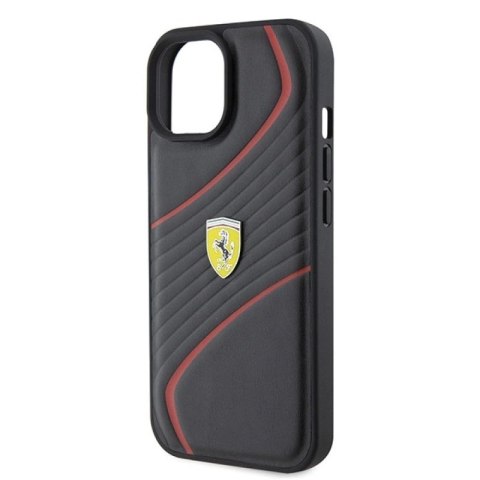 Etui Ferrari Twist Metal Logo do iPhone 15 - czarne Ferrari