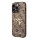 Etui Guess 4G Big Metal Logo do iPhone 15 Pro - brązowe Guess