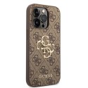 Etui Guess 4G Big Metal Logo do iPhone 15 Pro - brązowe Guess