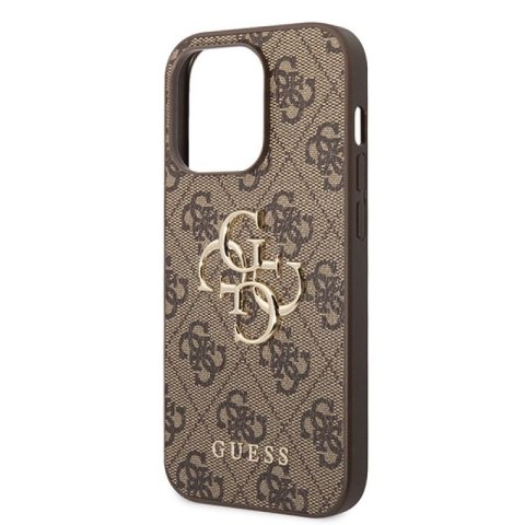 Etui Guess 4G Big Metal Logo do iPhone 15 Pro - brązowe Guess