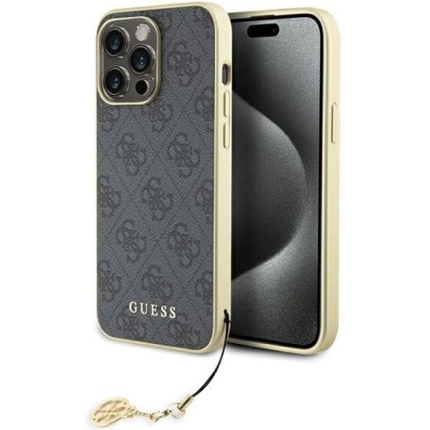 Etui Guess 4G Charms Collection do iPhone 15 Pro Max - szare Guess