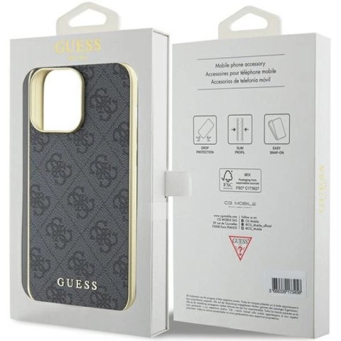 Etui Guess 4G Charms Collection do iPhone 15 Pro Max - szare Guess