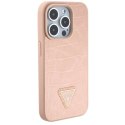 Etui Guess Croco Triangle Metal Logo do iPhone 15 Pro Max - różowe Guess