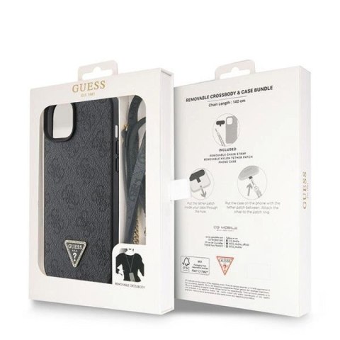 Etui Guess Crossbody 4G Metal Logo do iPhone 15 - czarne Guess