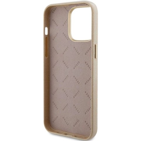 Etui Guess Glitter Glossy Script do iPhone 15 Pro Max - złote Guess