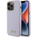 Etui Guess Glitter Glossy Script do iPhone 15 Pro - liliowe Guess