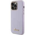 Etui Guess Glitter Glossy Script do iPhone 15 Pro - liliowe Guess