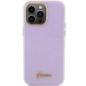 Etui Guess Glitter Glossy Script do iPhone 15 Pro - liliowe Guess