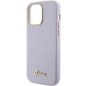 Etui Guess Glitter Glossy Script do iPhone 15 Pro - liliowe Guess