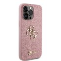 Etui Guess Glitter Script Big 4G do iPhone 15 Pro - różowe Guess