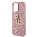 Etui Guess Glitter Script Big 4G do iPhone 15 Pro - różowe Guess