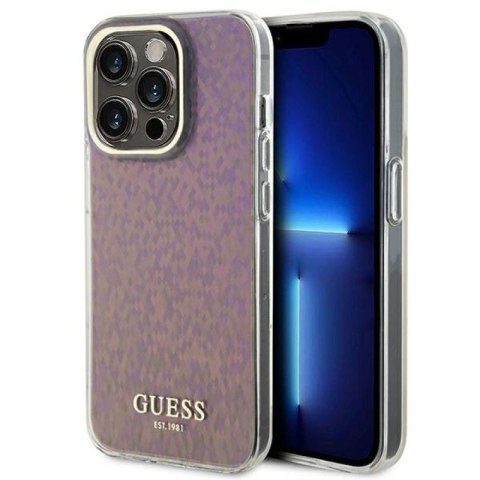 Etui Guess IML Faceted Mirror Disco Iridescent do iPhone 15 Pro Max - różowe Guess