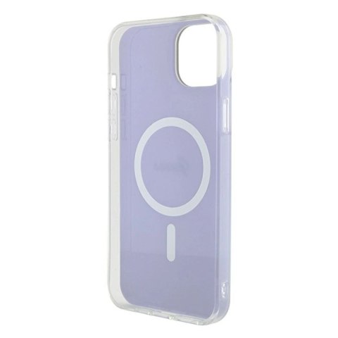 Etui Guess IML Iridescent MagSafe do iPhone 15 Plus - fioletowe Guess