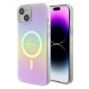 Etui Guess IML Iridescent MagSafe do iPhone 15 Plus - różowe Guess