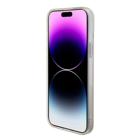 Etui Guess IML Iridescent MagSafe do iPhone 15 Plus - różowe Guess
