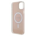 Etui Guess IML Iridescent MagSafe do iPhone 15 Plus - różowe Guess