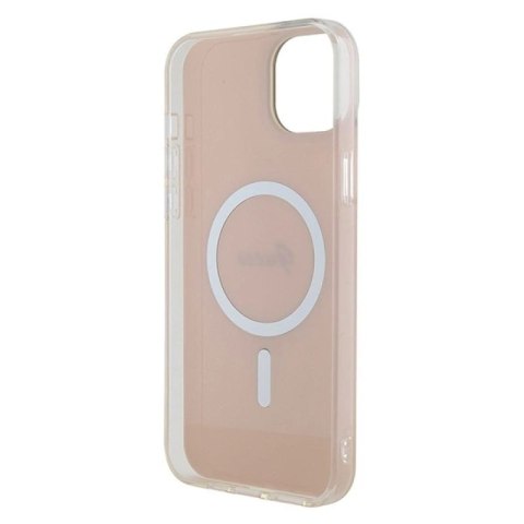 Etui Guess IML Iridescent MagSafe do iPhone 15 Plus - różowe Guess