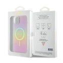 Etui Guess IML Iridescent MagSafe do iPhone 15 Plus - różowe Guess
