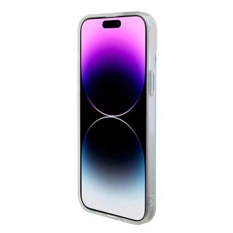 Etui Guess IML Iridescent MagSafe do iPhone 15 Plus - turkusowe Guess
