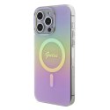 Etui Guess IML Iridescent MagSafe do iPhone 15 Pro Max - różowe Hikvision