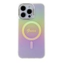 Etui Guess IML Iridescent MagSafe do iPhone 15 Pro Max - różowe Hikvision