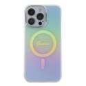 Etui Guess IML Iridescent MagSafe do iPhone 15 Pro Max - turkusowe Guess