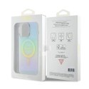 Etui Guess IML Iridescent MagSafe do iPhone 15 Pro Max - turkusowe Guess