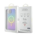 Etui Guess IML Iridescent MagSafe do iPhone 15 - fioletowe Guess