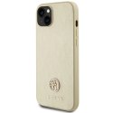 Etui Guess Leather 4G Metal Logo Strass do iPhone 15 - złote Guess
