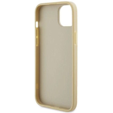 Etui Guess Leather 4G Metal Logo Strass do iPhone 15 - złote Guess
