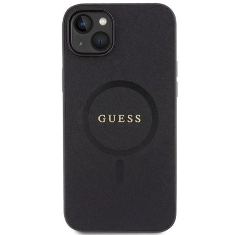 Etui Guess Saffiano MagSafe do iPhone 15 Plus - czarne Guess