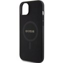Etui Guess Saffiano MagSafe do iPhone 15 Plus - czarne Guess