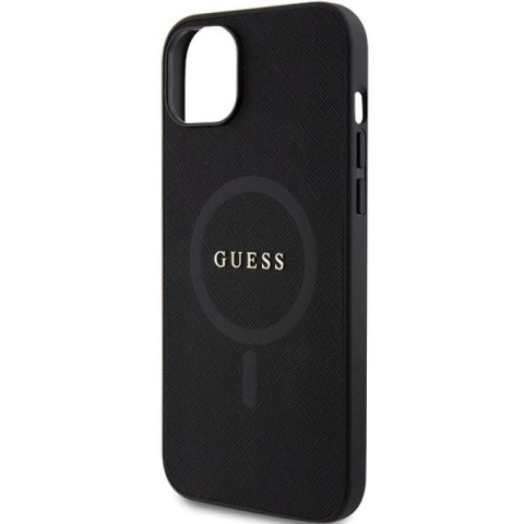 Etui Guess Saffiano MagSafe do iPhone 15 Plus - czarne Guess