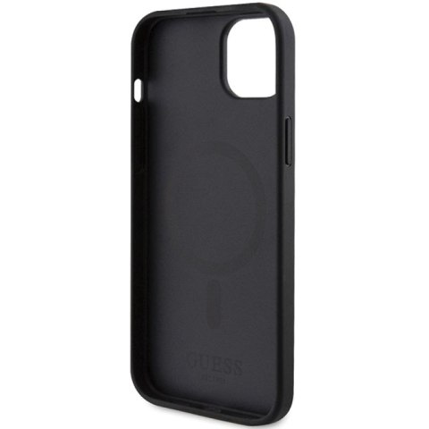 Etui Guess Saffiano MagSafe do iPhone 15 Plus - czarne Guess
