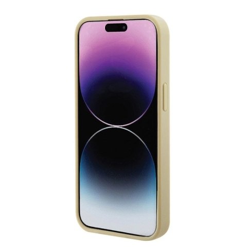 Etui Guess Saffiano MagSafe do iPhone 15 Plus - złote Guess