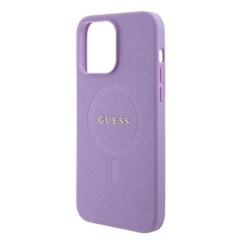 Etui Guess Saffiano MagSafe do iPhone 15 Pro Max - fioletowe Guess