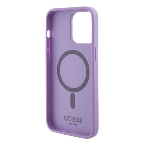 Etui Guess Saffiano MagSafe do iPhone 15 Pro Max - fioletowe Guess