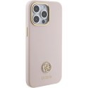 Etui Guess Silicone Logo Strass 4G na iPhone 15 Pro Max - różowe Guess