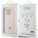 Etui Guess Silicone Logo Strass 4G na iPhone 15 Pro Max - różowe Guess