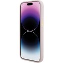 Etui Guess Silicone Script Metal Logo & Frame do iPhone 15 - różowe Guess