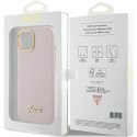 Etui Guess Silicone Script Metal Logo & Frame do iPhone 15 - różowe Guess