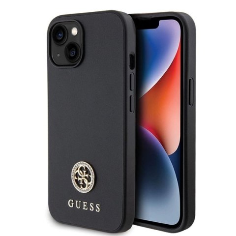 Etui Guess Strass Metal Logo do iPhone 15 Plus - czarne Guess