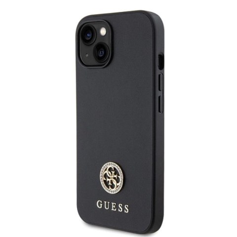 Etui Guess Strass Metal Logo do iPhone 15 Plus - czarne Guess